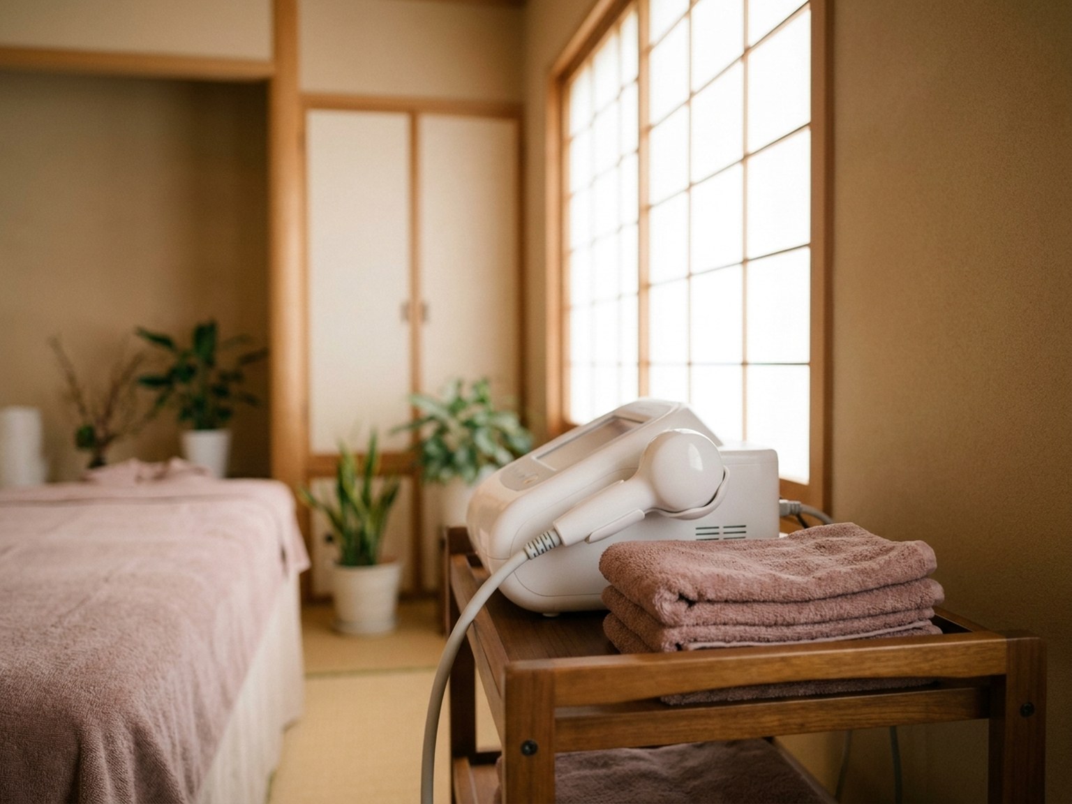 完全個室の施術ルームとリクライニングチェア